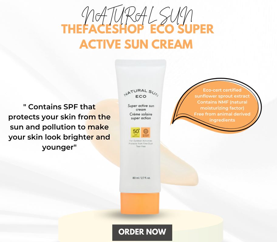 [THE FACE SHOP] Natural Sun Eco Super Active Sun Cream Spf50 80ml