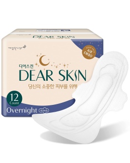 [DEAR SKIN] Air Embo Derma Sanitary Pads – Overnight (12 Count)
